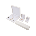 Cajas de regalo de joyería de caja de cuero blanco