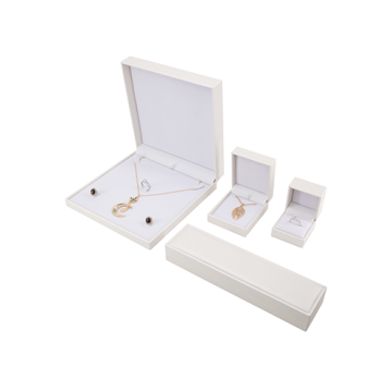 White Leather Box Jewelry Gift Boxes