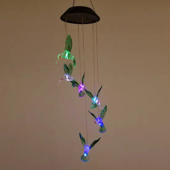 Hot Fashion Solar Color-Changing Wind Chime Light - Outdoor Hummingbird Wind Chimes LED Solar Light