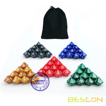 50 piezas surtido colores D10 paquete, 5X10pcs dados de 10 caras poliédricas dados D10 juego de mármol