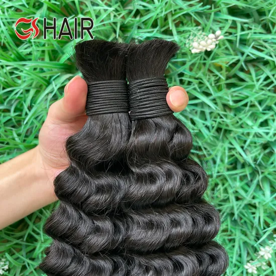 Wholesale No Weft Deep Wave Bulk Indian Human Hair Extension Bundle Supplier