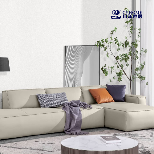 Graues Stoffsofa für modernes Wohnzimmer