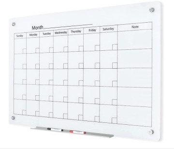 Hot selling Magnetic Glass Calendar Whiteboard For Planning
