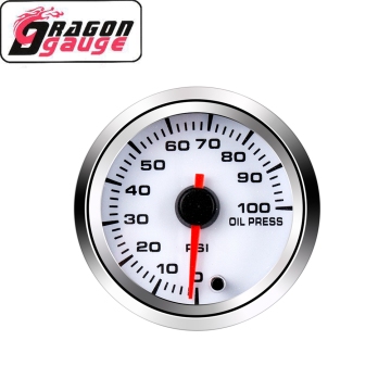 12V Digital Oil Pressure Gauge 52mm 100 Psi 7 Color LED Automotive Meter