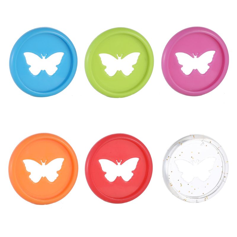 20pcs Colorful Butterfly Notebook Plastic Binding Ring Mushroom Hole Disc DIY R9JA