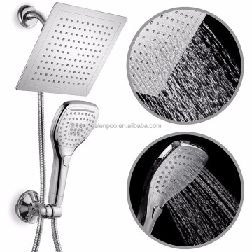 CUPC Certified 9 Inch Rainfall Shower Head & Handheld Combo with Flow Control