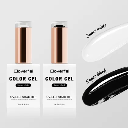 Super Black White Pigmented UV Gel Nail Polish for French Manicure