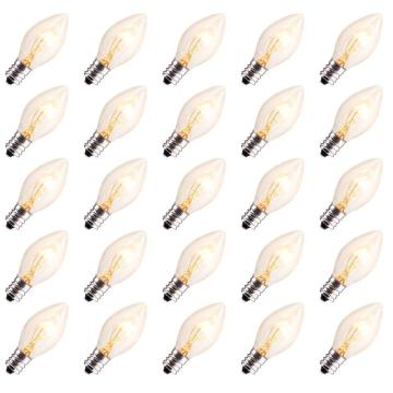 UL Listed C7 Multicolor Transparent Incandescent Christmas Lights Bulbs