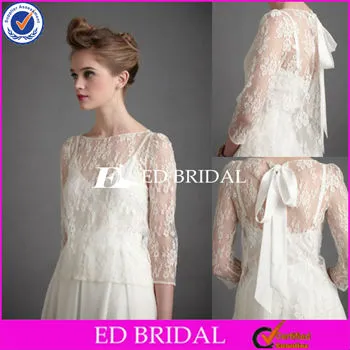 Long Sleeve Wedding Dress High quality Lace Blouse/Jackets