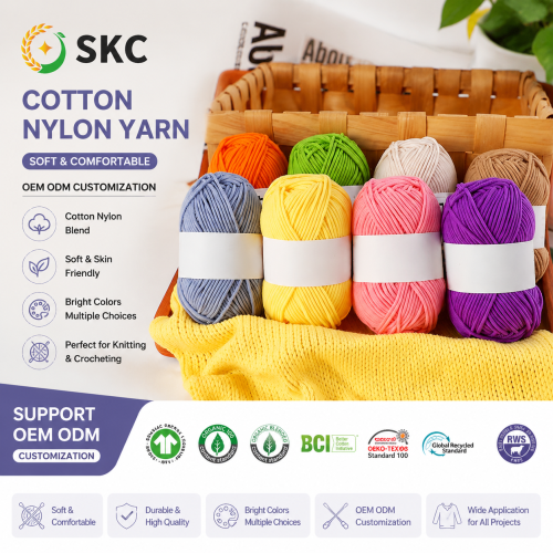 DIY Amigurumi için Toptan Çevre Dostu Yüksek Mukavemetli Pamuk Karışımlı Şantuk Boyalı İplik