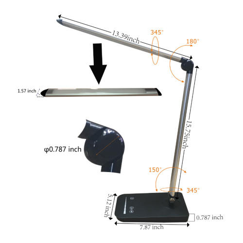Folding Dimmable Office Desk Lamp USB Charging