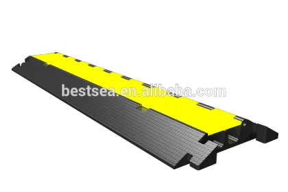 Rubber cable protector floor