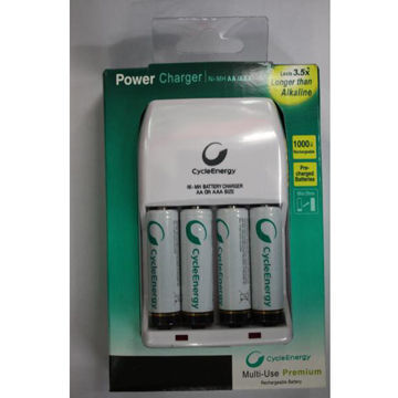 800-2500mAh AA AAA Charger Battery with 4 AA Batteries
