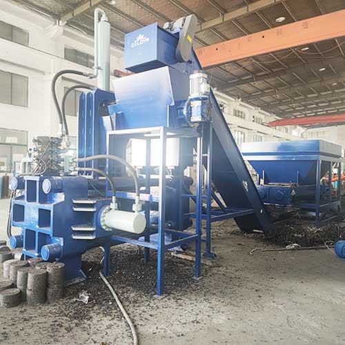 Automatic horizontal steel shavings Briqutting Machine