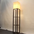 Black storage rack floor lamps