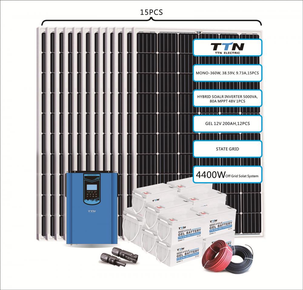 4400W, 4500W, 4600W OFT Sistema solar híbrido de grade