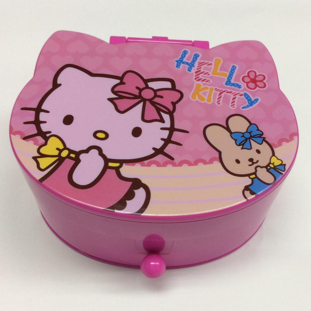 Plastic jewelry storage box with mirror