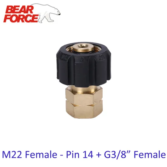 High Pressure Washer Car Washer Brass Connector Adapter M22 Female + G3/8 Female