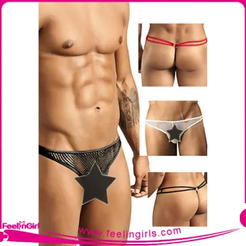 Black Shaped Boxer Shorts Sex Underwear For Men