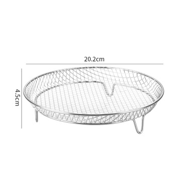 Custom Stainless Steel Barbecue Grill, Round Wire Mesh Grilling Basket, and Roasting Pan