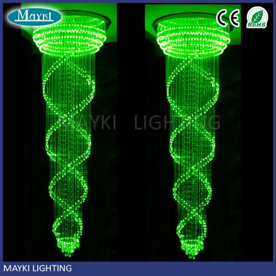 Un-limited size flexible crystal sparkle fiber optic chandelier