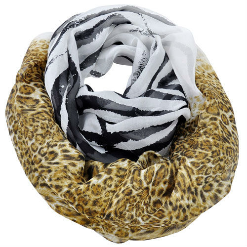 Fashion Leopard Zebra Printed Infinity Scarf Circle Scarf