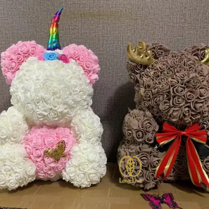 40cm Rose Bear Heart Teddy Bear - Valentine's Day Gift