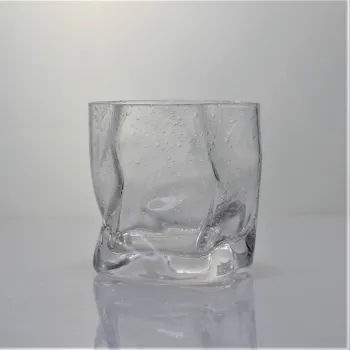 Crystal Old Fashioned Twisted Shape Bubble Whiskey Glass