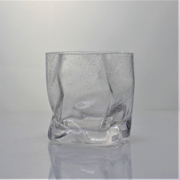 Crystal Old Fashioned Twisted Shape Bubble Whiskey Glass