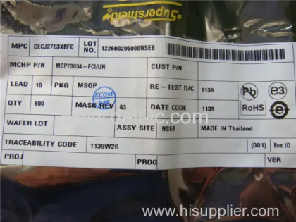 Mcp73834-fci/un - Stand-alone Linear Li-ion / Li-polymer Charge Management Controller - Microchip Technology 
