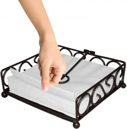 Black Scroll Collection Napkin Holder
