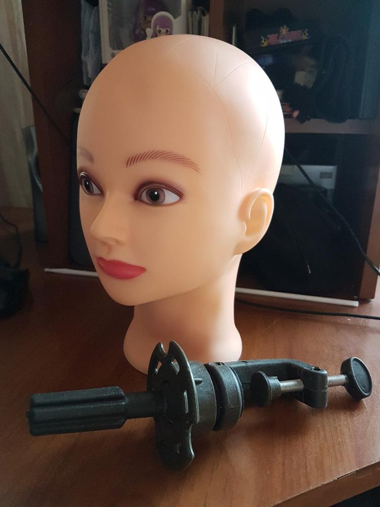 CAMMITEVER Mannequin Head with Holder Hairdress Doll Female Mannequin Head Plastic Mannequin Head For Wigs