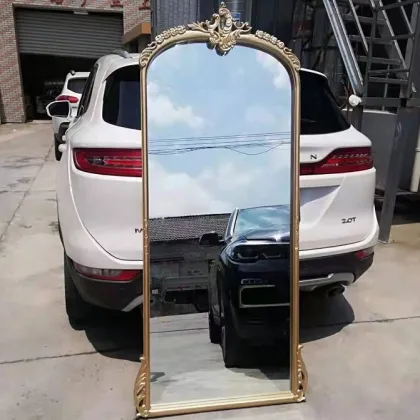 High-end French Solid Wood Antique Standing Dressing Mirror