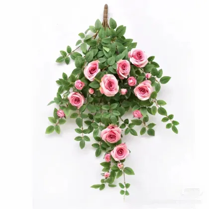 Hanging Artificial Rose Vine Rattan for High-Quality Garden Decor