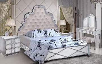 Hot sell high-grade luxury Mirrored Bed