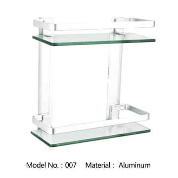 Wall Mounted 2 Tier Aluminum Bathroom Shower Shelf