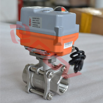 ss304 on/off 3pc mini ball valve ac110v