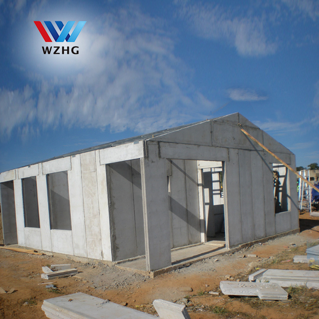 casa prefabricada modular con techo inclinado para África