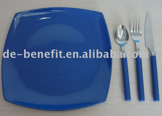 Melamine Plate with cutlery
