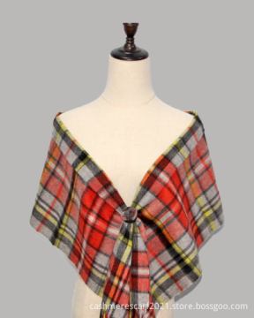 Soft Lambswool Classic Check Patterns Winter Scarf