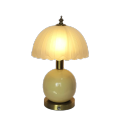 Ceramic base rechargeable table lamp glass shade