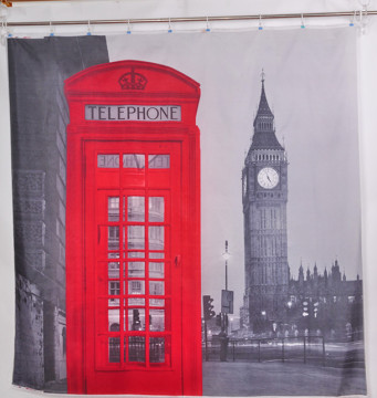 MOSELL! Pure polyester printing waterproof shower curtain