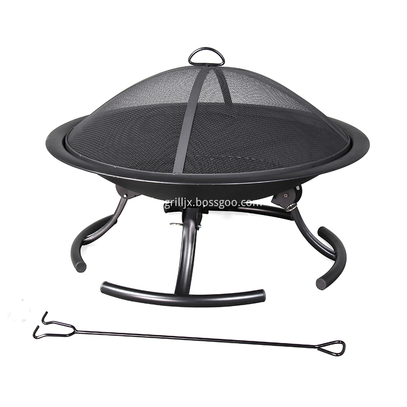 Pleasant Hearth 30 Inch W Black Steel Wood Burning Fire Pit