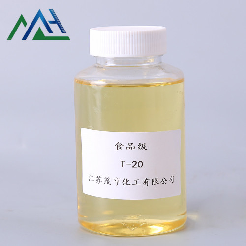 Éster de ácido graxo de polioxietileno sorbitol de grau alimentício Tween20