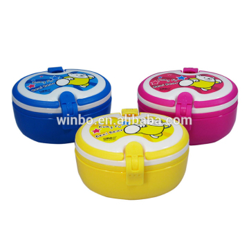 Double layers kids plastic lunch box with handle