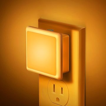 LOHAS 0.3W Amber Dusk to Dawn Sensor Plug-in LED Night Light for Bedrooms