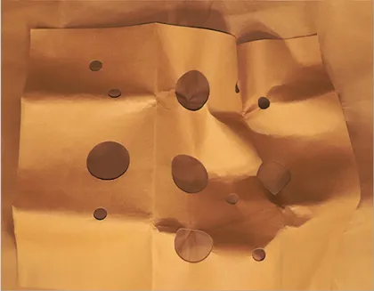 cat mat brown cat playing biting hole blanket