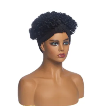 Aishili wholesale wig with headband attached black deep wave headband wigs for black women
