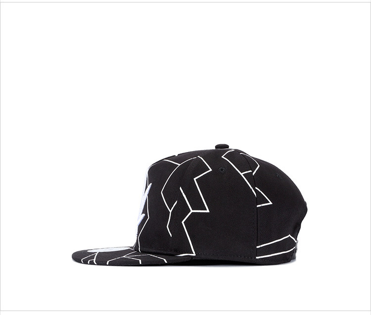 Hip-hop hat black leaf embroidered baseball cap (4)