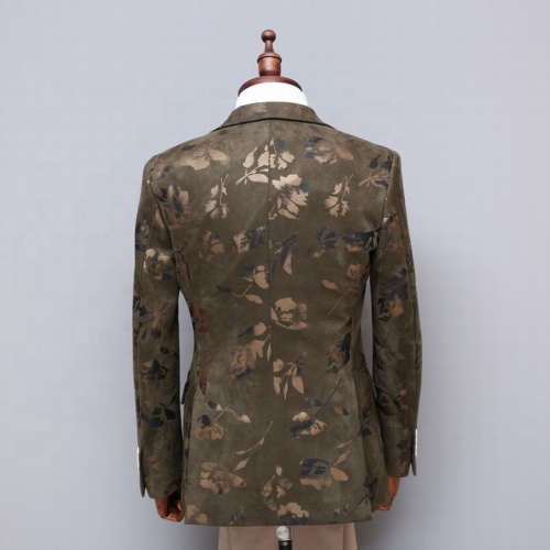 Custom Printing Fashion Men's Green Blazer Suit